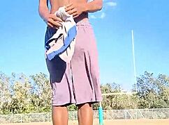 Wanna see my sexy roommate's athletic dorm workout turn into daddy fuck?