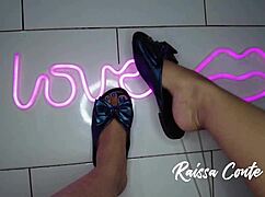 steirinha azul issa conte's oiled footjob makes cock explode cum fetish