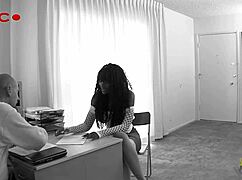 brunette milf bends for bbc pounding in office doggystyle