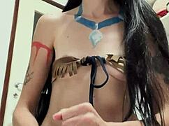 Pocahontas drowns in ecstatic real squirting bliss