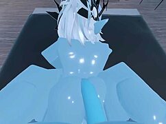 so i turned into a blue demon in roblox