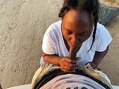 pulled over bent black babe doggystyle cumshot