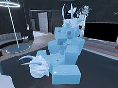 so i turned into a blue demon in roblox