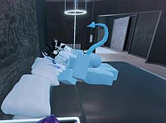 so i turned into a blue demon in roblox