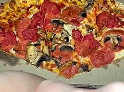 Saudi arabian snowwhite masturbates with pizza in la?? kinky asmr fetish!