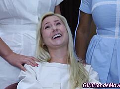 redhead pussy fingered hard by lesbian babe closeup