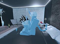 so i turned into a blue demon in roblox