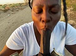 pulled over bent black babe doggystyle cumshot