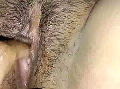 Boyfriend FINGERS OILED HAIRY PUSSY Of Hot Petite Girl Hard