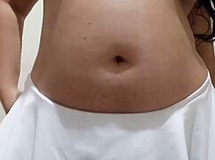 chubby brazilian babe rocks dildo front and back, teasing her orgasm warning in custom clip