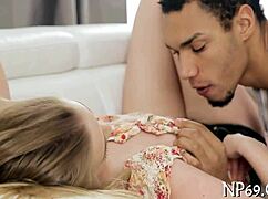 Filthy Young Teen Sucks and Fucks Old Cock Sloppy in Tight Pussy