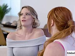 Big Tits Lesbian Milf Fucks Redhead BFF with Vibrator and Tribbing