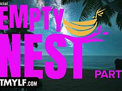 stepmom milf with fake tits deepthroats huge cock in mmf threesome with stepson