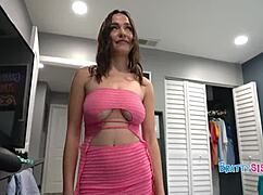 tits bouncing out while riding cowgirl on streets for step family teen natural boobs