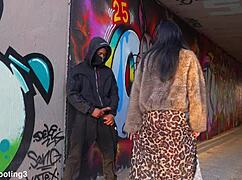 dominican guy pounds italian babe doggystyle under bridge in barcelona streets 🇮🇹🍆