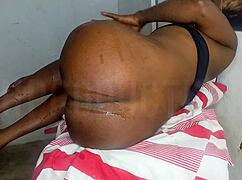 daddy bends over juicy african teen slut for hard doggystyle pounding then missionary bliss