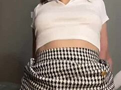 Brunette Wife Cheats Sucking Riding Cowgirl POV on Old Hubby's Cock