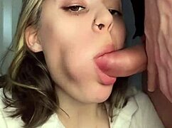 Brunette Wife Cheats Sucking Riding Cowgirl POV on Old Hubby's Cock