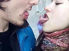 lesbian babes kiss passionately before cumshot play