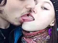 lesbian babes kiss passionately before cumshot play