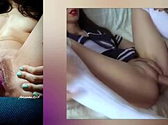 cute skinny tattooed babe masturbates pussy with vibrator in amateur vid