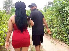 crossing the river to pound that big black cock into ebony babe's ass