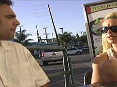 starla sucks dick deep while getting pussy boned on camera