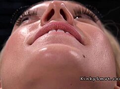 Beautiful Blonde Slave Bound and Tormented in Bizarre BDSM Devices