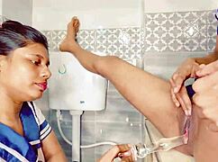 uttaran20 nails his girlfriend's tight pussy then her bff joins for wild ffm threesome riding and doggystyle cumshots