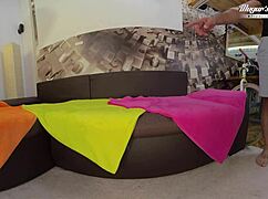 Christina santes hairy pussy takes mugur monster cock in hot creampie