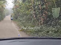 pinay teacher's wet pussy rides lucky fan's cock hard in the car creampie finish!