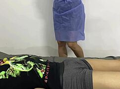 patient's cock got so hard i couldn't resist sucking it sloppy nurse style