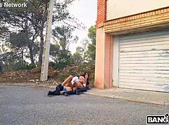 Loud Latina screams horny in public craving shaved pussy fill