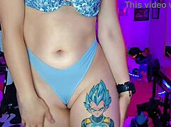 Latina babe rams dildo deep in shaved tight pussy moaning to orgasm