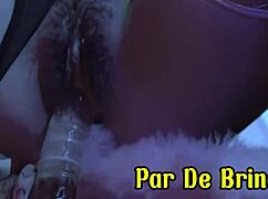 skinny latina teases pussy with anal plug in lingerie