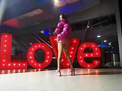 crossdressing guarrita flashes panties under slutty skirt in public exhibit