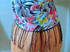 WATCH THIS STUNNING BRAZILIAN BABE SOAK BLACK THONG IN SHOWER FUN?