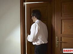 Stepfather Caught Spying On Girlfriend's Small Tits And Wet Pussy Action