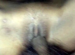 shaved neighbor pussy creampied hard after intense orgasm fuck