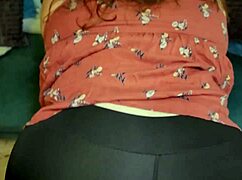 Sexy bbw stepmom anal plug rips leggings!