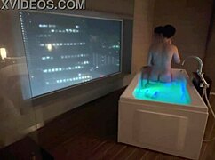 Cute santa's pale tits sucked baby style then hotel bath doggy raw fuck!