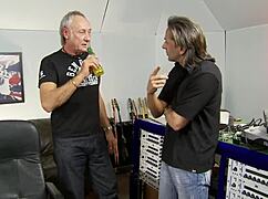 Petite blonde slut christine love services two old gents in free use threesome