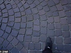 andy-star pounds skinny blonde's small tits outdoors in rough public creampie blowjob!