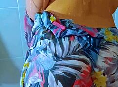 WATCH THIS STUNNING BRAZILIAN BABE SOAK BLACK THONG IN SHOWER FUN?