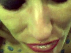 Vilja gags on cock in sloppy pov with choking spit and deepthroat submission