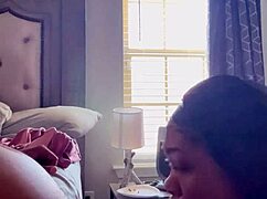 curvy ebony gives black men sloppy bonnet blowjobs cum facials