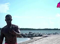 Big black cock pounds amateur babe doggystyle on sunny public beach