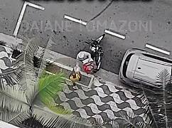 slipped downstairs for food and horny neighbor calls me over to fuck