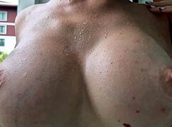 blonde big tits contest flashing see-through pussy in public outdoor game wet transparent clothes