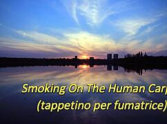 smoking while i trample this pathetic human carpet underfoot